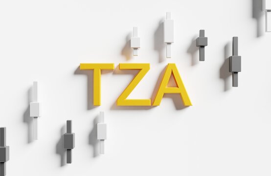 TZA sign on a light background, index trading on the market, 3D rendering