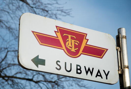 TTC Subway Sign Outside Old Mill Station On March 17, 2017