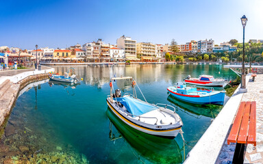 Hafen von Agios Nikolaos, Insel Kreta, Griechenland 
