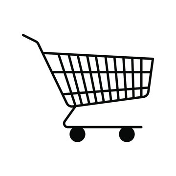 Shopping cart vector icon color editable