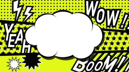 ポップな背景　アメコミ風　雲あり