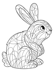 Children coloring book, pet rabbit. Coloring book antistress for children and adults.