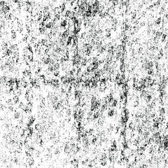 Monochrome texture composed of irregular graphic elements. Distressed uneven grunge background. Abstract vector illustration. Overlay for interesting effect and depth. Isolated on white background.