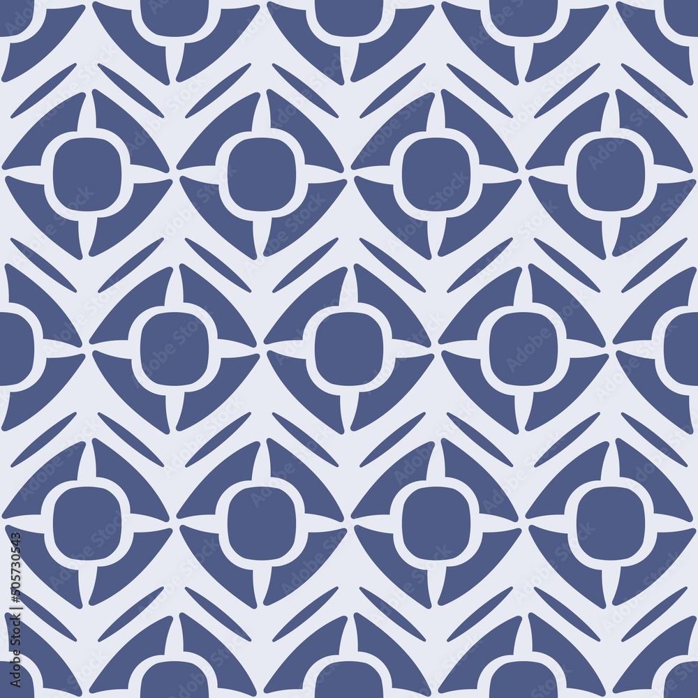 Poster diamonds with round shapes inside. vector identical blue shapes.