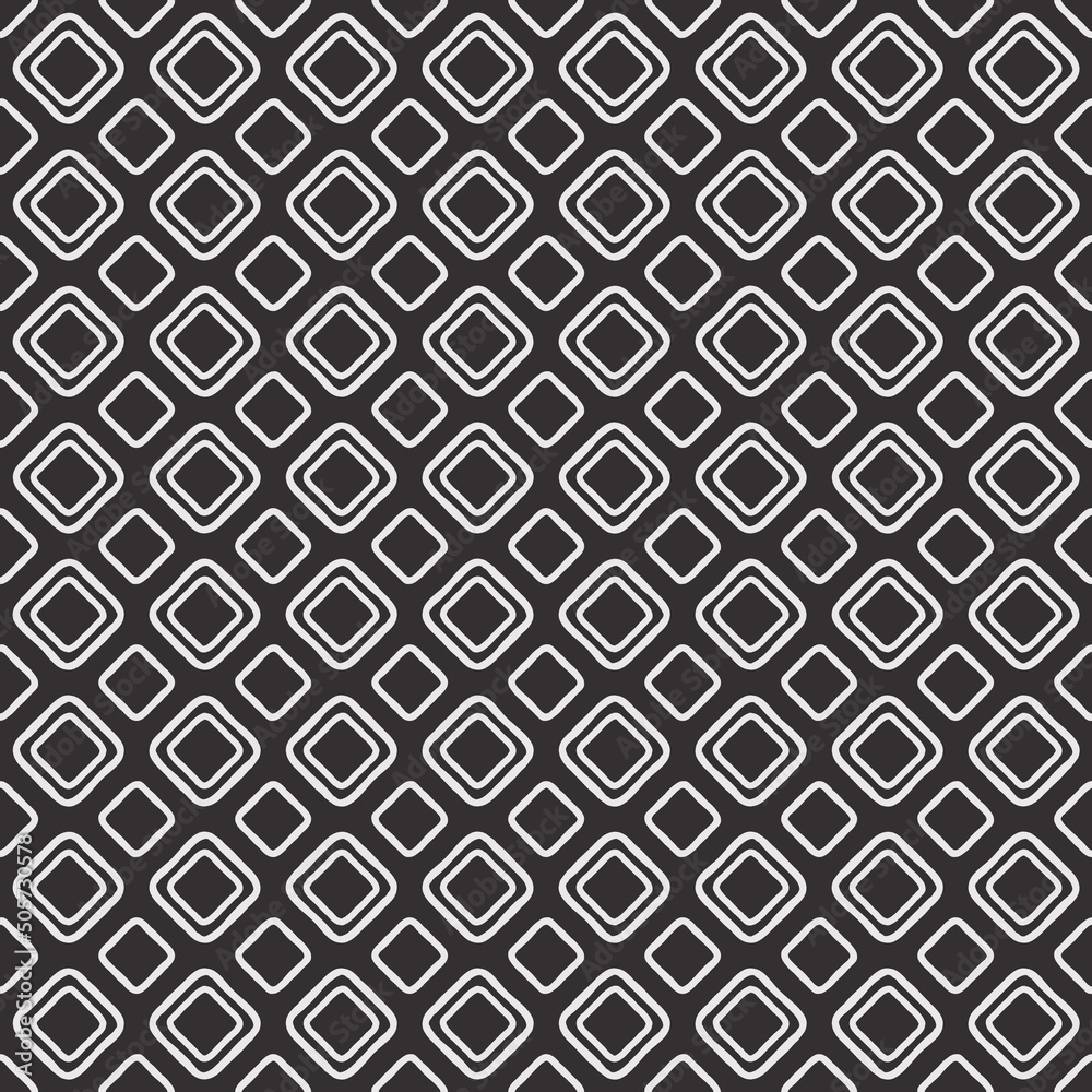 Poster double white diamonds on a black background. vector decor pattern of identical simple rhombuses.
