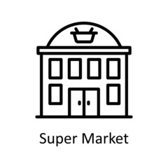 Super Market vector outline Icon Design illustration. City elements Symbol on White background EPS 10 File