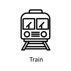 Train vector outline Icon Design illustration. City elements Symbol on White background EPS 10 File