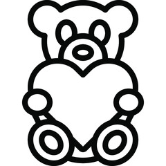 Heart Teddy Bear Icon