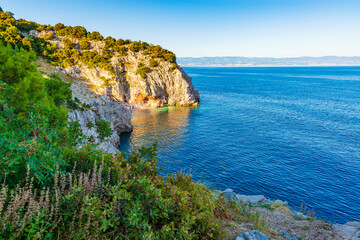 Fototapeta na wymiar Azure water of Adriatic sea coast.