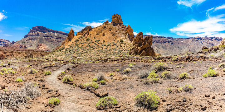 Amazing rocky formations, Roques de Garcia, Tenerife, Canary Islands, Spain