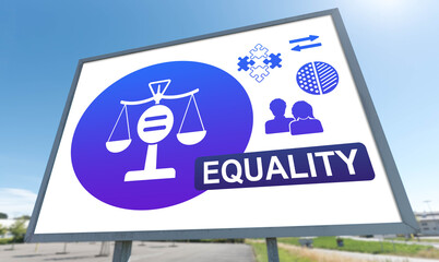 Equality concept on a billboard