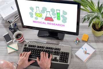 Medical research concept on a computer