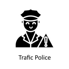 Traffic Police vector solid Icon Design illustration. City elements Symbol on White background EPS 10 File