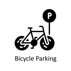 Bicycle Parking vector solid Icon Design illustration. City elements Symbol on White background EPS 10 File