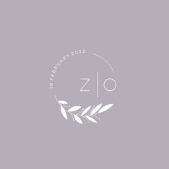 Initial letter ZO wedding monogram logo design ideas - obrazy, fototapety, plakaty