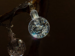 Fairy light in detail, on a string