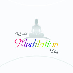 World Meditation Day. Illustration of Man Vector