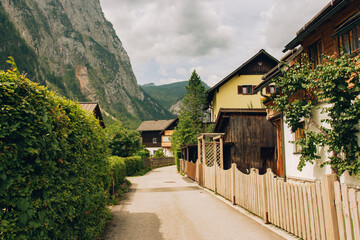 photography of houses in Hallstatt austria