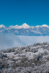 snow mountain in sichuan china