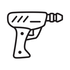 Futuristic weapon. Cartoon gun blaster. Laser pistol.Isolated on white background.Vector flat illustration.