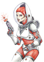 Obraz premium space girl