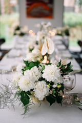 Stylish wedding table decoration and table setting