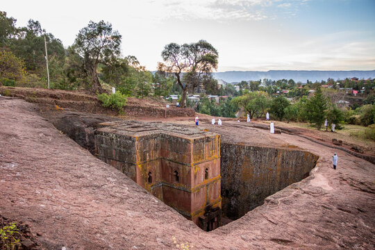 Biet Ghiorgis, Rock Hewn Orthodox Church in Lalibela in Ethiopia