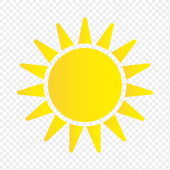Sun icon. Weather sun icon. Yellow sun star. Summer elements for design. Vector illustration