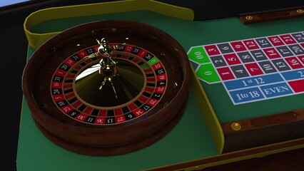 Casino roulette wheel. Computer generated 3d render