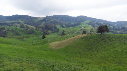 
Panoramic natural landscape municipality of San Pedrto de los Milagros, Antioquia Colombia, views from the air, drone photography