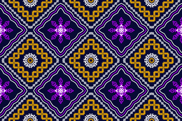 Geometric ethnic oriental traditional art pattern.Figure tribal embroidery style.Design for background,wallpaper,clothing,wrapping,fabric,element,,vector illustration.