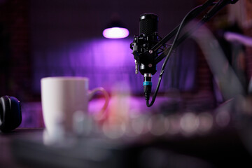 Recording technology and podcast microphone for livestream, used to record content discussion for...