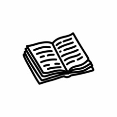 book doodle icon, vector color line illustration