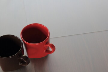 2個のコーヒーカップの接写