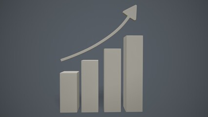 Statistical columns for information representation. Financial geometric jumps on the stock exchange. 3d-rendering