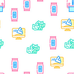 Wipe Hygiene Accessory Vector Seamless Pattern Color Line Illustration