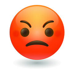 Enraged Emoji Icon Illustration Sign. Rage Vector Symbol Emoticon Design Vector Clip Art. - obrazy, fototapety, plakaty