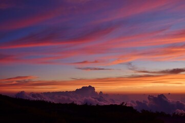 夕暮れの北アルプス 立山連峰