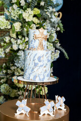 Tasty Decorated Cake For Social Event Reception; Birthday, Wedding Or Party