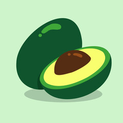 Naklejka premium Hand drawn avocado fresh fruit, tropical fruit, healthy diet fruit, vector design illustrations.