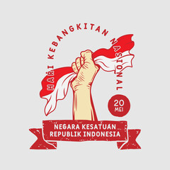 Hari Kebangkitan Nasional, 20 Mei. Translation : May 20, National Awakening Day of Indonesia. vector illustration.