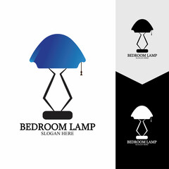 Bedroom lamp vector icon background