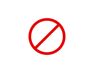 No sign vector stop sign icon. Simple red warning isolated symbol.