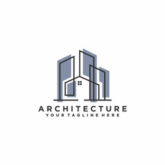 Architecture logo design, Vector construction company brand design template. Architect and Construction vector logo template
