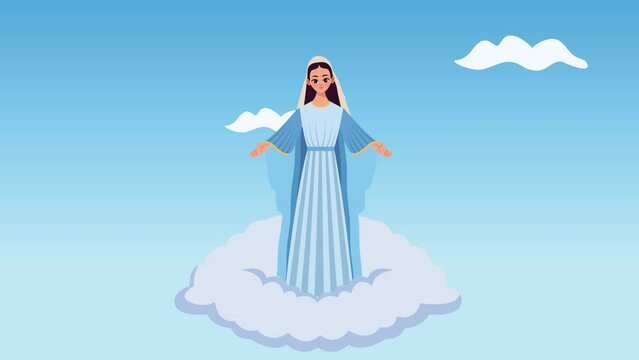 virgin mary with blue dress