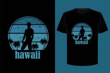 Hawaii retro vintage t shirt design