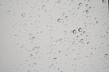 rain drops on window during rain storm