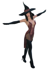 3d illustration of an sexy witch