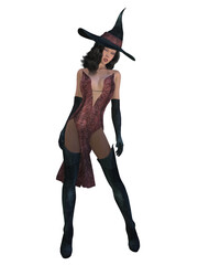 3d illustration of an sexy witch