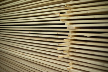 Lots of boards. Boards are stacked. Building materials.